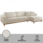 Sofá Fixo Com Chaise 2,5m Cronos Linho Com Molas Lado Esquerd