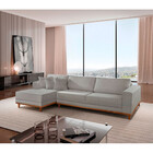 Sofá Fixo Com Chaise 2,5m Cronos Linho Com Molas Lado Esquerd