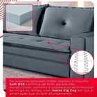 Sofá Fixo De 3 Lugares Unique 2,10m - Tudo De Móveis Cinza