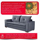 Sofá Fixo De 3 Lugares Unique 2,10m - Tudo De Móveis Cinza