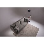 Sofá Fixo Gales 1,90m Tecido Veludo Pés Imbuia Cinza/marrom