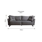 Sofá Fixo Gales 1,90m Tecido Veludo Pés Natural Cinza/marrom