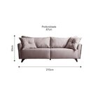 Sofá Fixo Gales 2,10m Tecido Veludo Pés Natural Bege/marrom