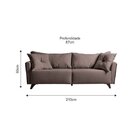 Sofá Fixo Gales 2,10m Tecido Veludo Pés Natural Marrom