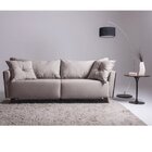 Sofá Fixo Gales 2,30m Tecido Veludo Pés Imbuia Bege/marrom