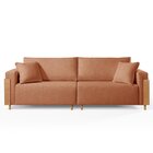 Sofá Fixo Heitor 3 Lugares Luxo Pé De Madeira 1,80m Castellar