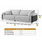 Sofá Fixo Heitor 3 Lugares Luxo Pé De Madeira 2,0m Castellar