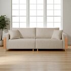 Sofá Fixo Heitor 3 Lugares Luxo Pé De Madeira 2,0m Castellar