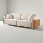 Sofá Fixo Heitor 3 Lugares Luxo Pé De Madeira 2,20m Castellar