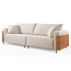 Sofá Fixo Heitor 3 Lugares Luxo Pé De Madeira 2,20m Castellar