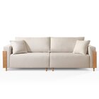 Sofá Fixo Heitor 3 Lugares Luxo Pé De Madeira 2,20m Castellar