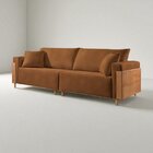 Sofá Fixo Heitor 3 Lugares Luxo Pé De Madeira 2,20m Castellar