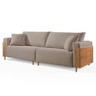 Sofá Fixo Heitor 3 Lugares Luxo Pé De Madeira 2,20m Castellar