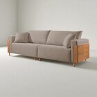 Sofá Fixo Heitor 3 Lugares Luxo Pé De Madeira 2,20m Castellar