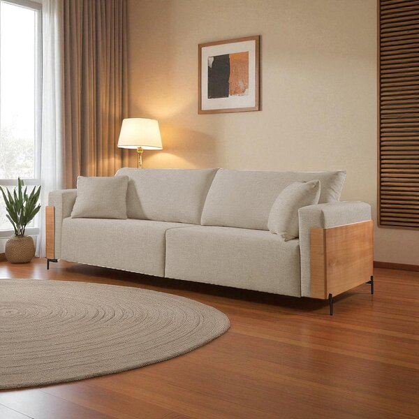 Sofá Fixo Heitor 3 Lugares Luxo Pé De Metal 2,0m Castellar Mó