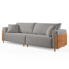 Sofá Fixo Heitor 4 Lugares Luxo Pé De Madeira 2,40m Castellar