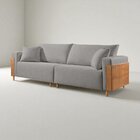 Sofá Fixo Heitor 4 Lugares Luxo Pé De Madeira 2,40m Castellar