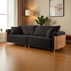 Sofá Fixo Heitor 4 Lugares Luxo Pé De Madeira 2,40m Castellar