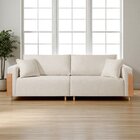 Sofá Fixo Heitor 4 Lugares Luxo Pé De Madeira 2,40m Castellar