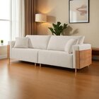 Sofá Fixo Heitor 4 Lugares Luxo Pé De Madeira 2,40m Castellar