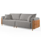 Sofá Fixo Heitor 4 Lugares Luxo Pé De Madeira 2,60m Castellar