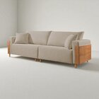 Sofá Fixo Heitor 4 Lugares Luxo Pé De Madeira 2,60m Castellar