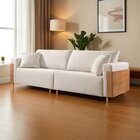 Sofá Fixo Heitor 4 Lugares Luxo Pé De Madeira 2,80m Castellar