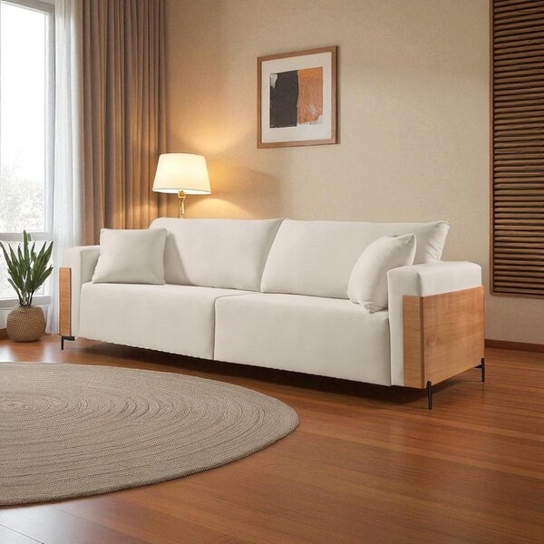 Sofá Fixo Heitor 4 Lugares Luxo Pé De Metal 2,60m Castellar M