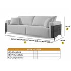 Sofá Fixo Heitor 4 Lugares Luxo Pé De Metal 2,80m Castellar M