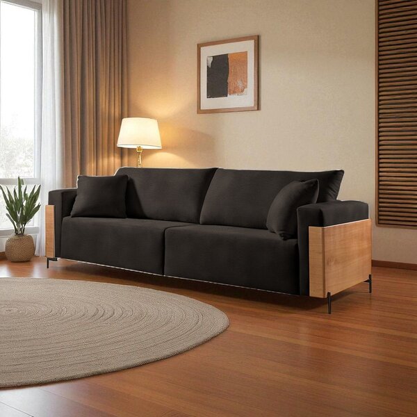 Sofá Fixo Heitor 4 Lugares Luxo Pé De Metal 2,80m Castellar M