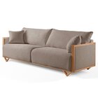 Sofá Fixo Lara 3 Lugares Luxo 1,90m Castellar Móbile Linho Ca