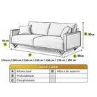 Sofá Fixo Lara 3 Lugares Luxo 2,30m Castellar Móbile Veludo B