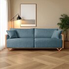 Sofá Fixo Lara 4 Lugares Luxo 2,70m Castellar Móbile Linho Az