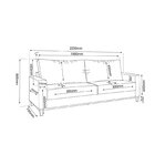 Sofá Fixo Living 2 Almofadas Soltas 4 Lugares 220cm Ares Bege