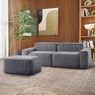 Sofá Fixo Living 3 Lugares 230cm Box Espresso Móveis Linho  C