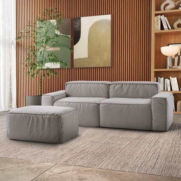 Sofá Fixo Living 3 Lugares 250cm Box Espresso Móveis Linho  C