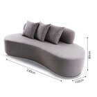 Sofá Fixo Living 3 Lugares E 3 Almofadas 210cm Paris Espresso