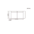 Sofá Fixo Living  3 Lugares Pequim 2.00m Veludo Bege