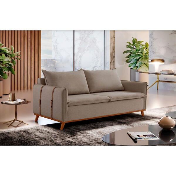 Sofá Fixo Living Argos 2,00m 03 Lugares Txr Bege