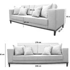 Sofá Fixo Living Barcelona Com 200 Cm Preto