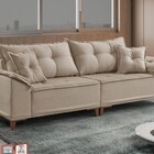 Sofá Fixo Living M44 2,50cm Pés Madeira Maciça Almofadas Solt