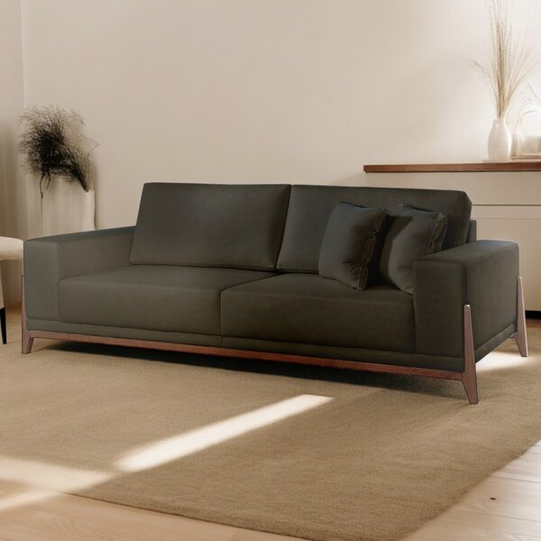 Sofá Fixo Magnus 3 Lugares Luxo 1,90m  Chumbo