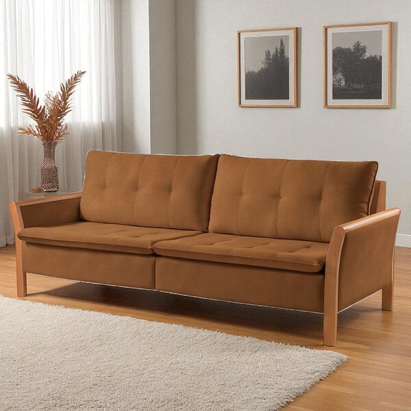 Sofá Fixo Matteo 4 Lugares Luxo 2,40m Castellar Móbile Corino