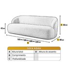 Sofá Fixo Noah 3 Lugares Luxo 2,20m Castellar Móbile Linho Be