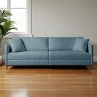 Sofá Fixo Ravi 2 Lugares Luxo 1,70m Castellar Móbile Linho Az