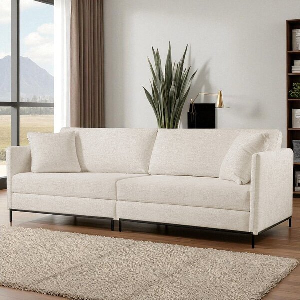 Sofá Fixo Ravi 2 Lugares Luxo 1,70m Castellar Móbile Linho Be