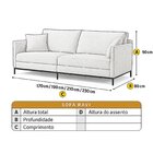 Sofá Fixo Ravi 3 Lugares Luxo 2,10m Castellar Móbile Veludo V