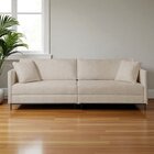 Sofá Fixo Ravi 3 Lugares Luxo 2,30m Castellar Móbile Linho Be