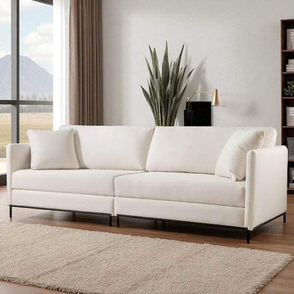 Sofá Fixo Ravi 4 Lugares Luxo 2,70m Castellar Móbile Veludo B