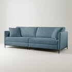 Sofá Fixo Ravi 4 Lugares Luxo 2,50m Castellar Móbile Linho Az